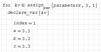 how to programmatically define parameters and assign values - SMath