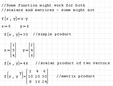 Scalar? Matrix? arguments